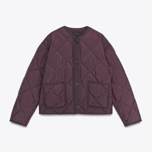Zara Deep Burgundy Quilted Jacket